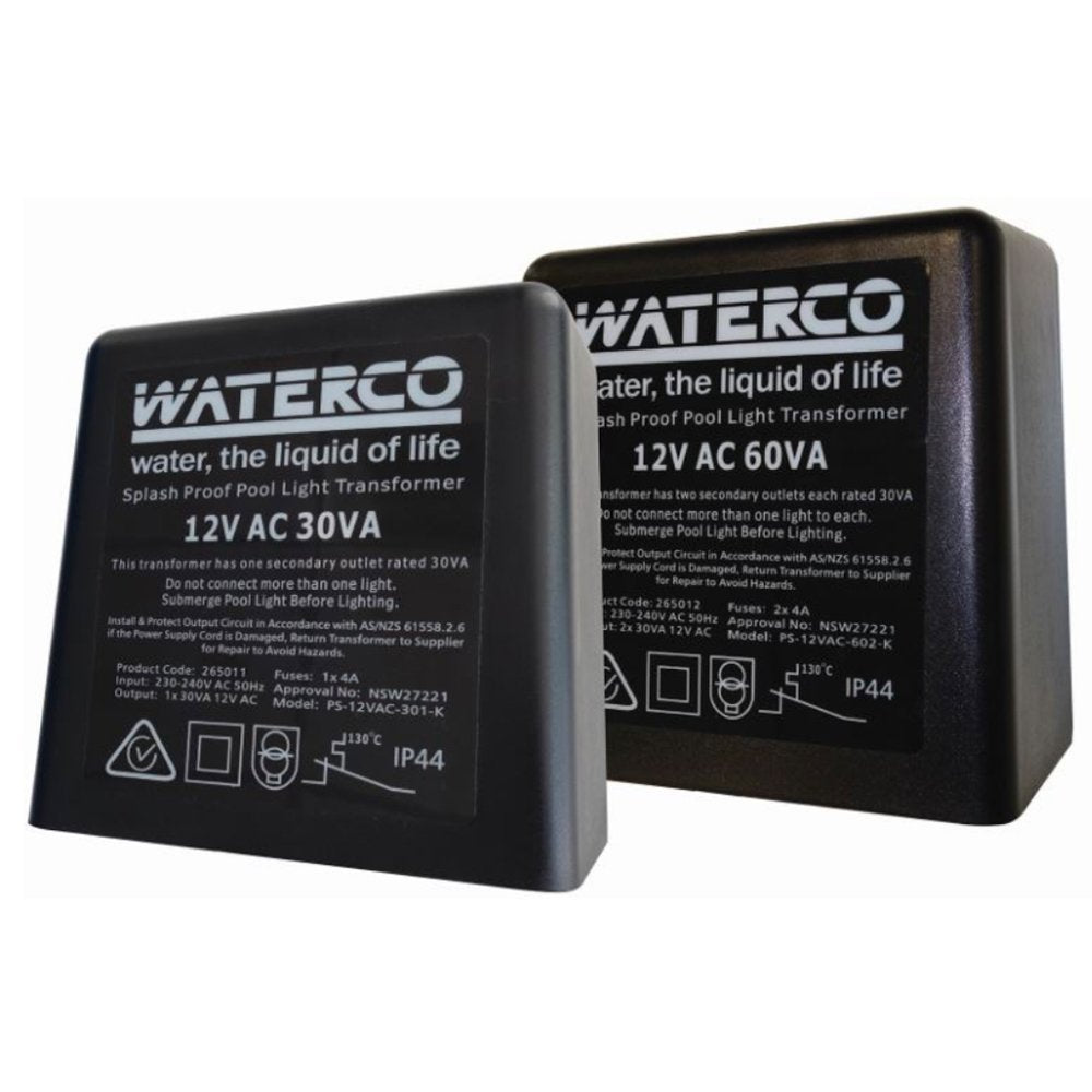 Waterco Duel 12V Transformer 60VA Two LED Pool Light Waterco Duel 12V Transformer 60VA Two LED Pool Light